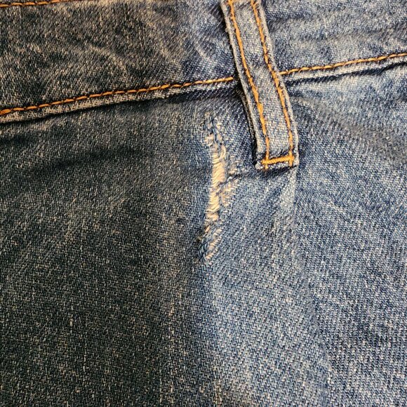 Mango Mid-rise denim bermuda shorts with pleats damaged Blue Size 12 - Picture 7 of 16